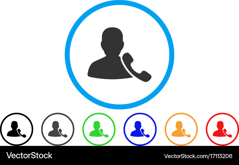 Phone support rounded icon Royalty Free Vector Image