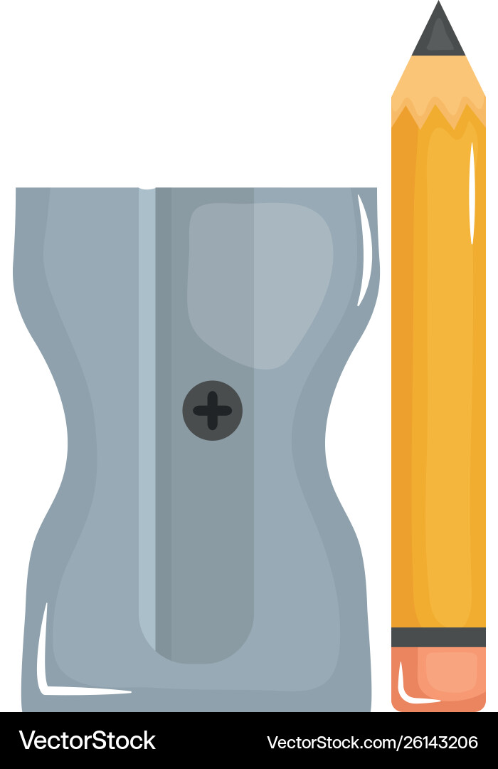 School pencil supply witth sharpener Royalty Free Vector