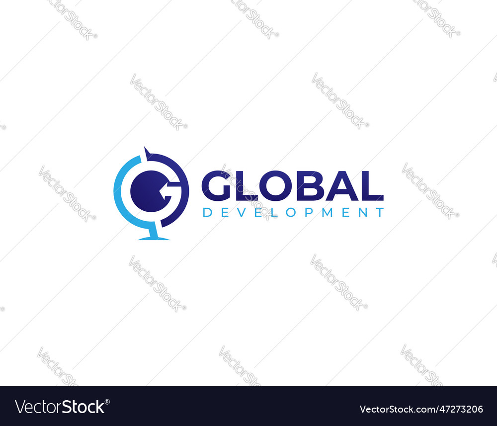 Simple globe logo with initial letter g Royalty Free Vector