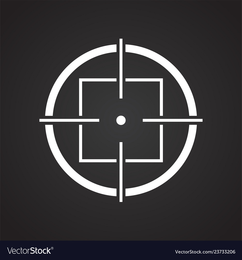 Target icon set on black background for graphic Vector Image