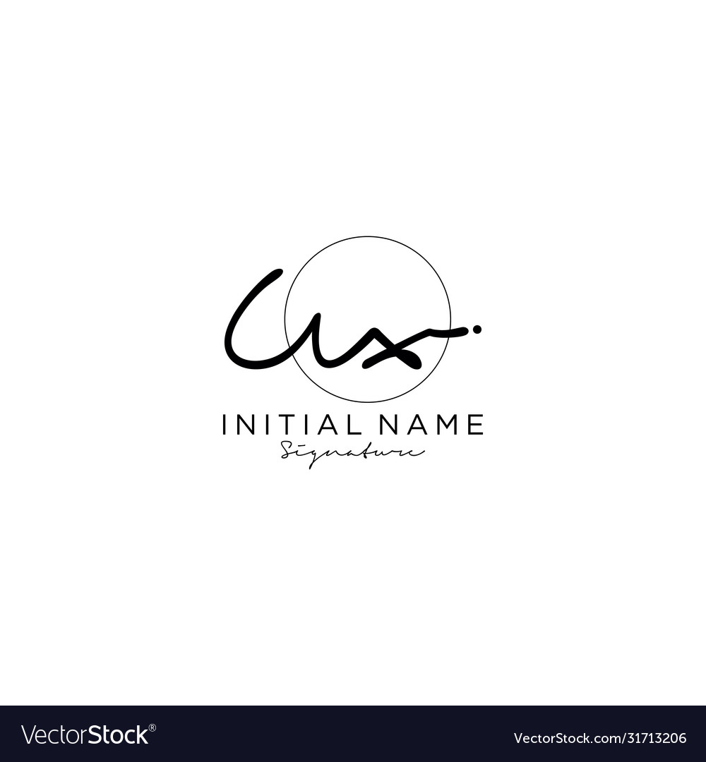 Ux initial handwriting logo design Royalty Free Vector Image