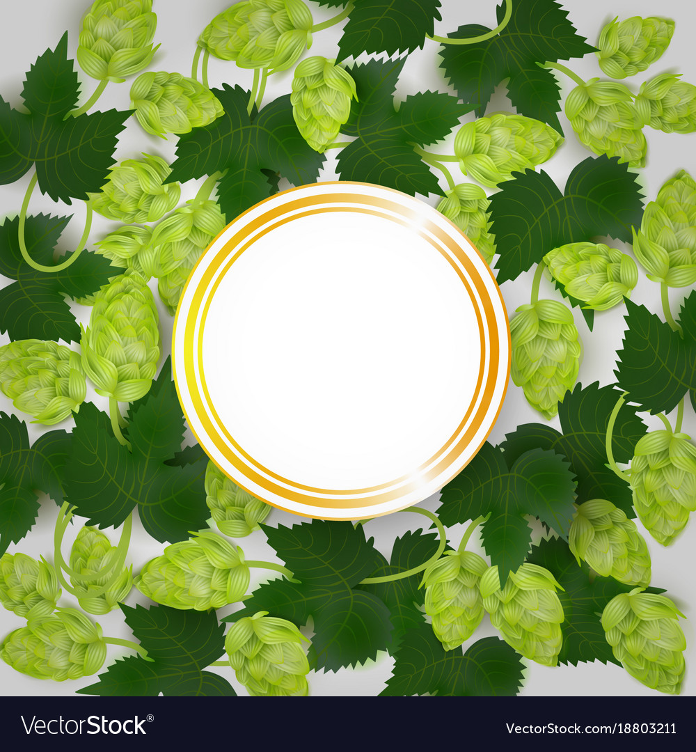 Beer poster with hop leaves and lager mug