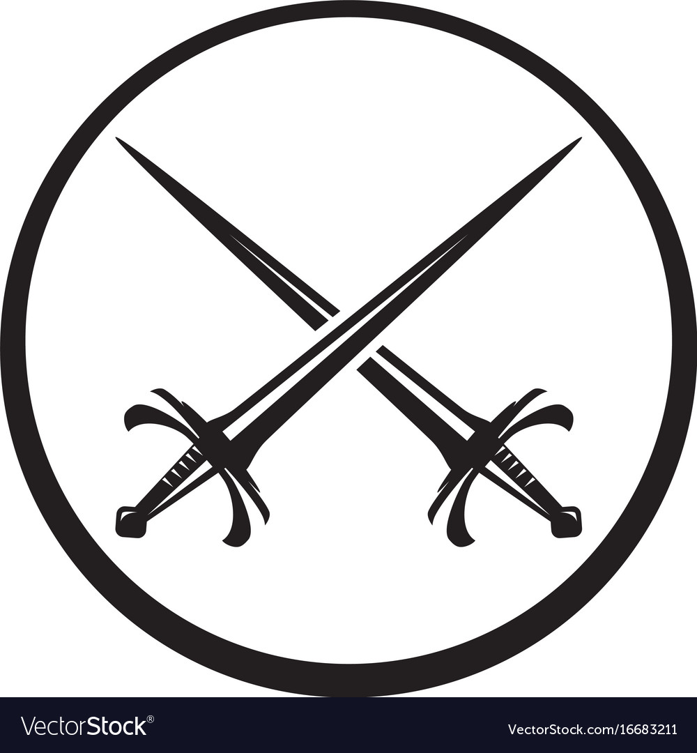 Crossed swords Royalty Free Vector Image - VectorStock