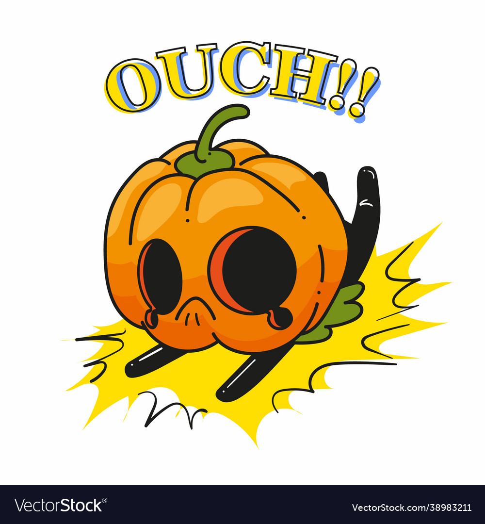 Cute little jack o lantern fall pose halloween Vector Image