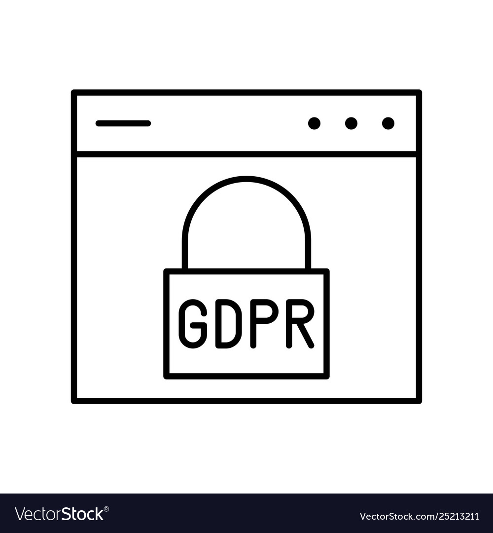 Gdpr general data protection regulation icon line Vector Image