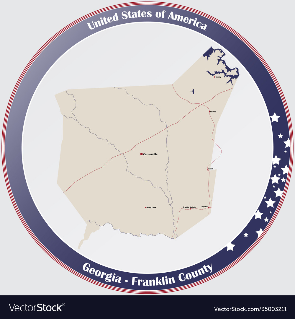 Map franklin county in georgia Royalty Free Vector Image