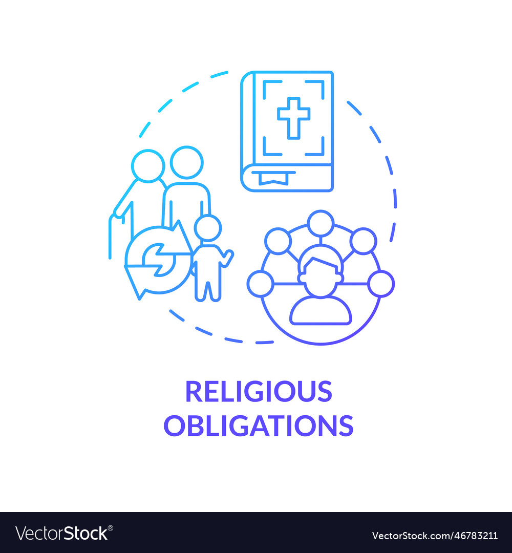 Religious obligations blue gradient concept icon Vector Image