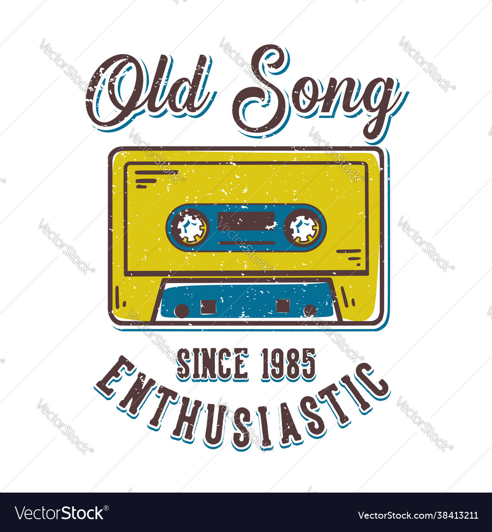 Download T-shirt design slogan typography old song Vector Image