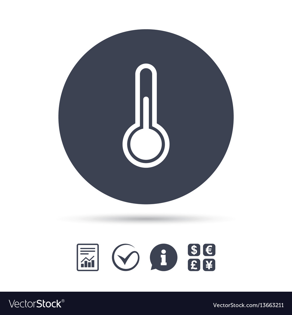 Thermometer sign icon temperature symbol Vector Image