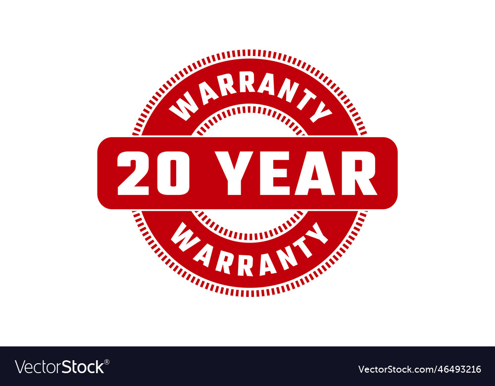 20 year warranty rubber stamp