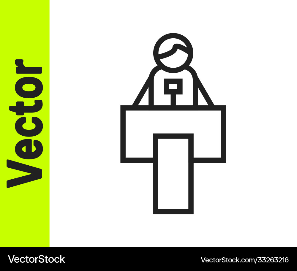 Black line stage stand or debate podium rostrum Vector Image
