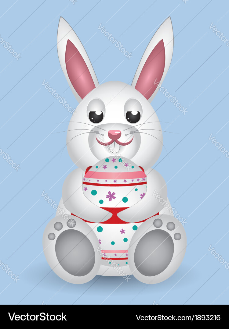 Bunny with easter egg Royalty Free Vector Image