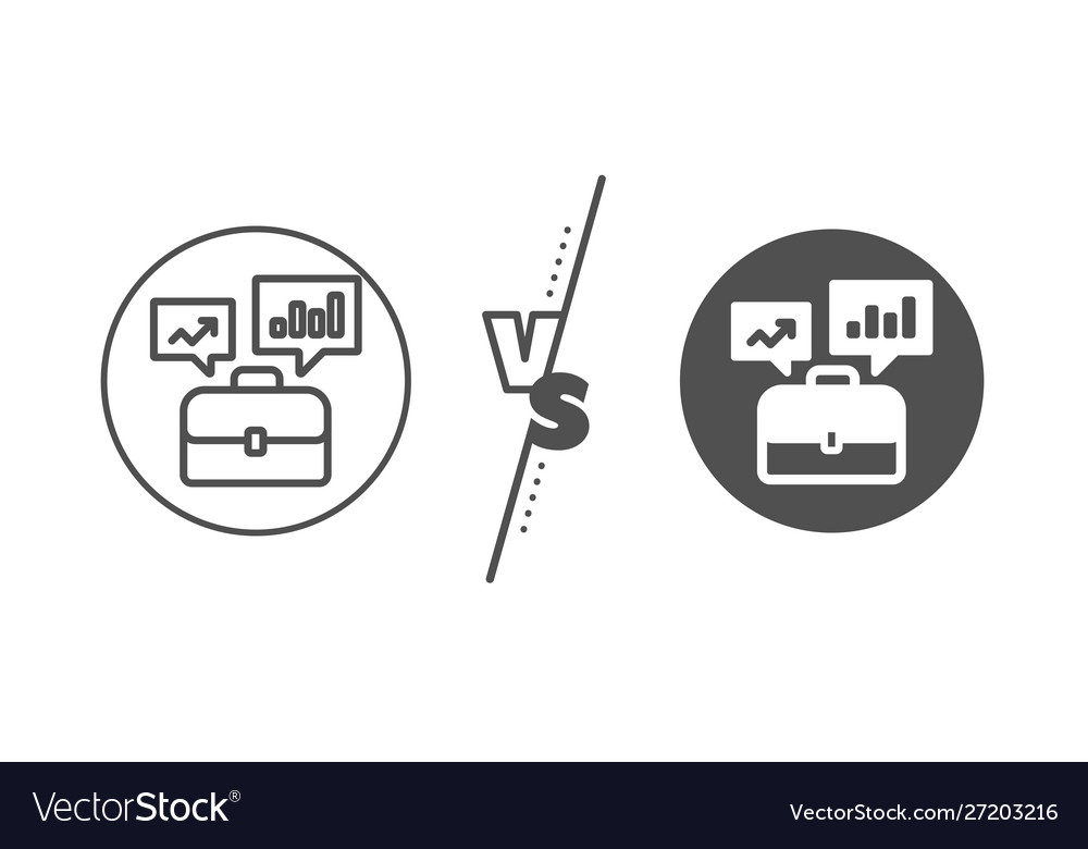 Business portfolio with growth charts line icon