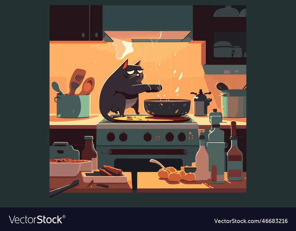 cat-cooking-royalty-free-vector-image-vectorstock