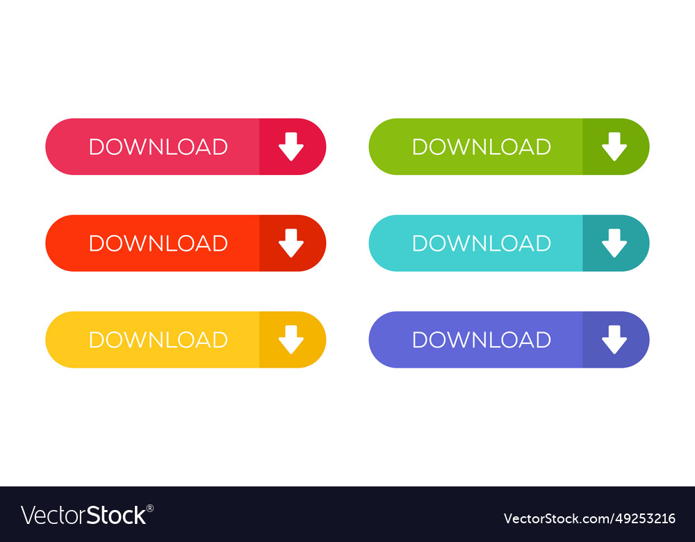 Download button set or icon Royalty Free Vector Image