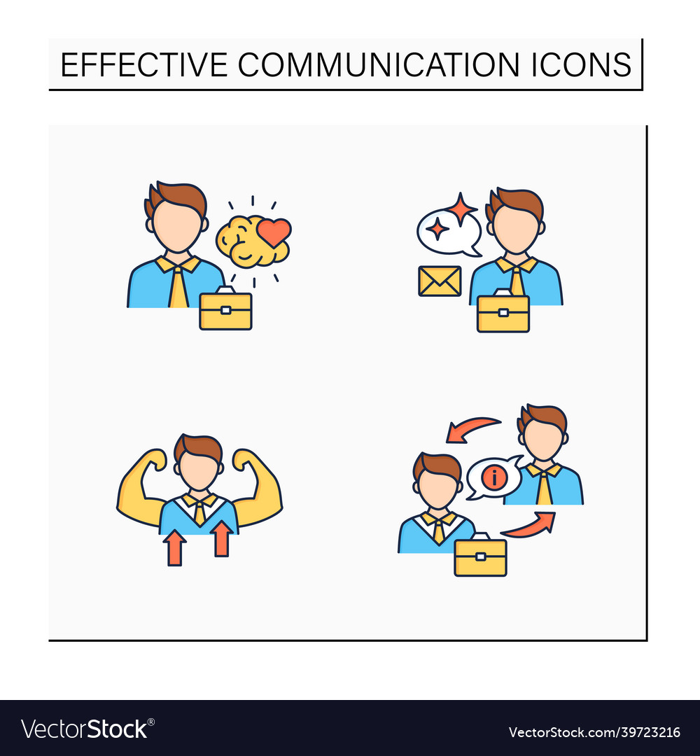 Effective communication color icons set