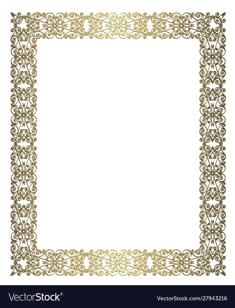 Gold openwork frame Royalty Free Vector Image - VectorStock