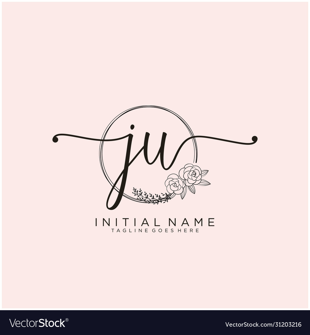 Letter initial ju beauty monogram and elegant