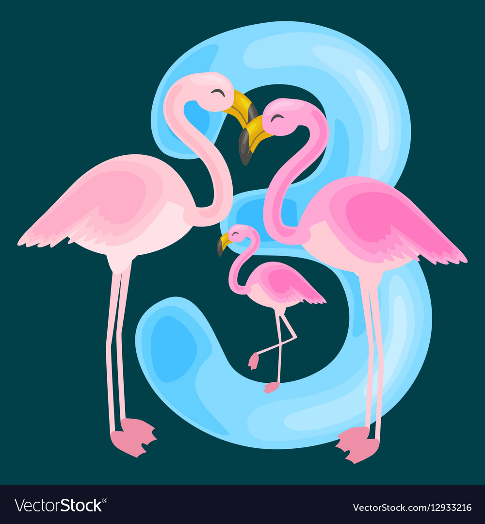 Ordinal Number 3 For Teaching Children Counting Vector Image
