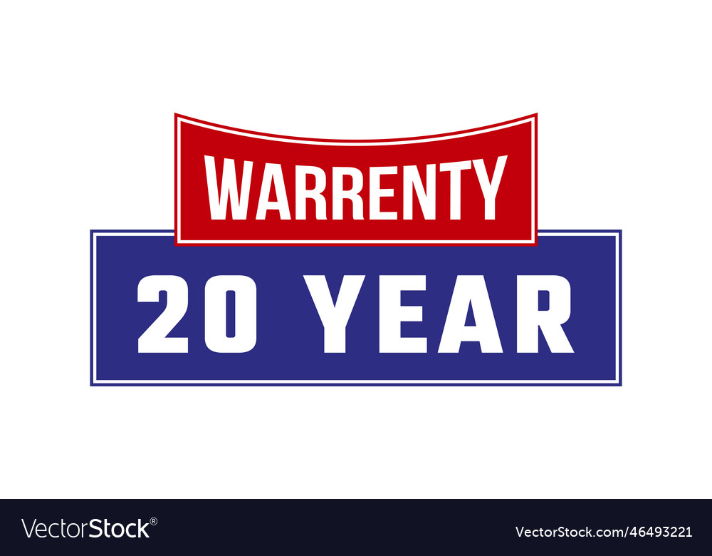 20 year warranty seal Royalty Free Vector Image