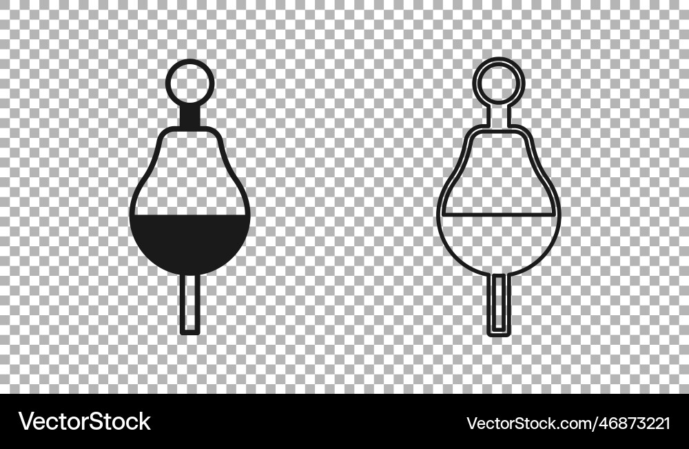 Black fishing float icon isolated on transparent Vector Image