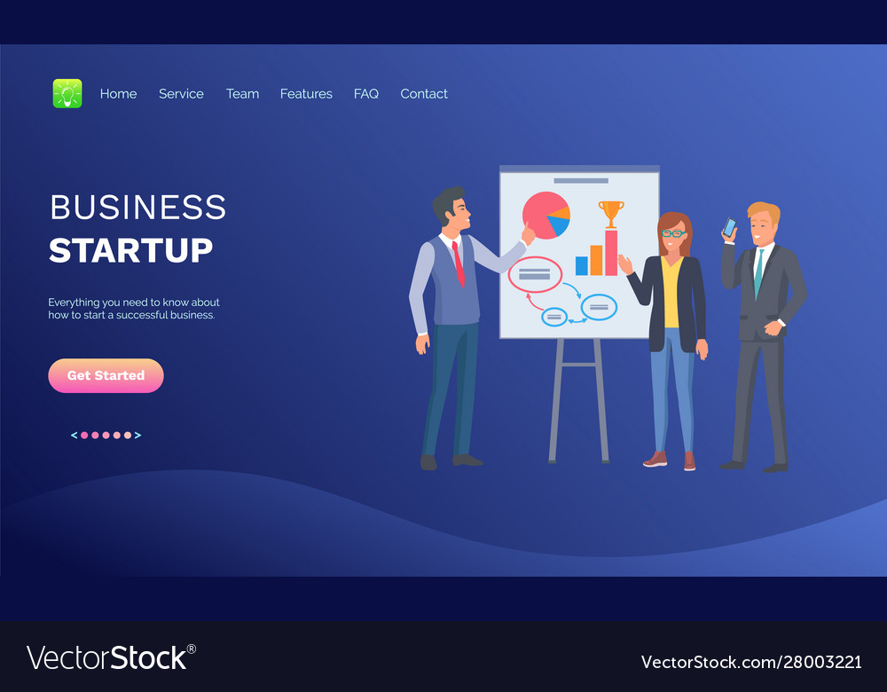 Business startup businessman with presentation Vector Image