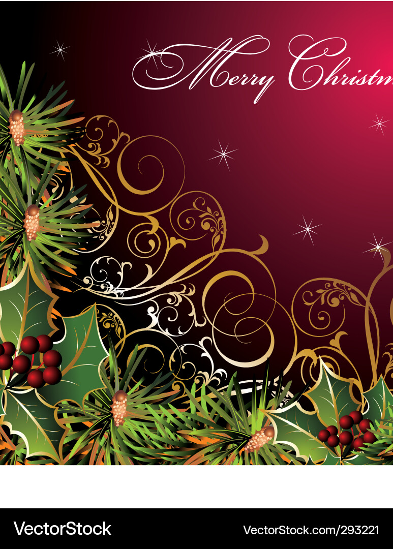 Christmas floral background Royalty Free Vector Image