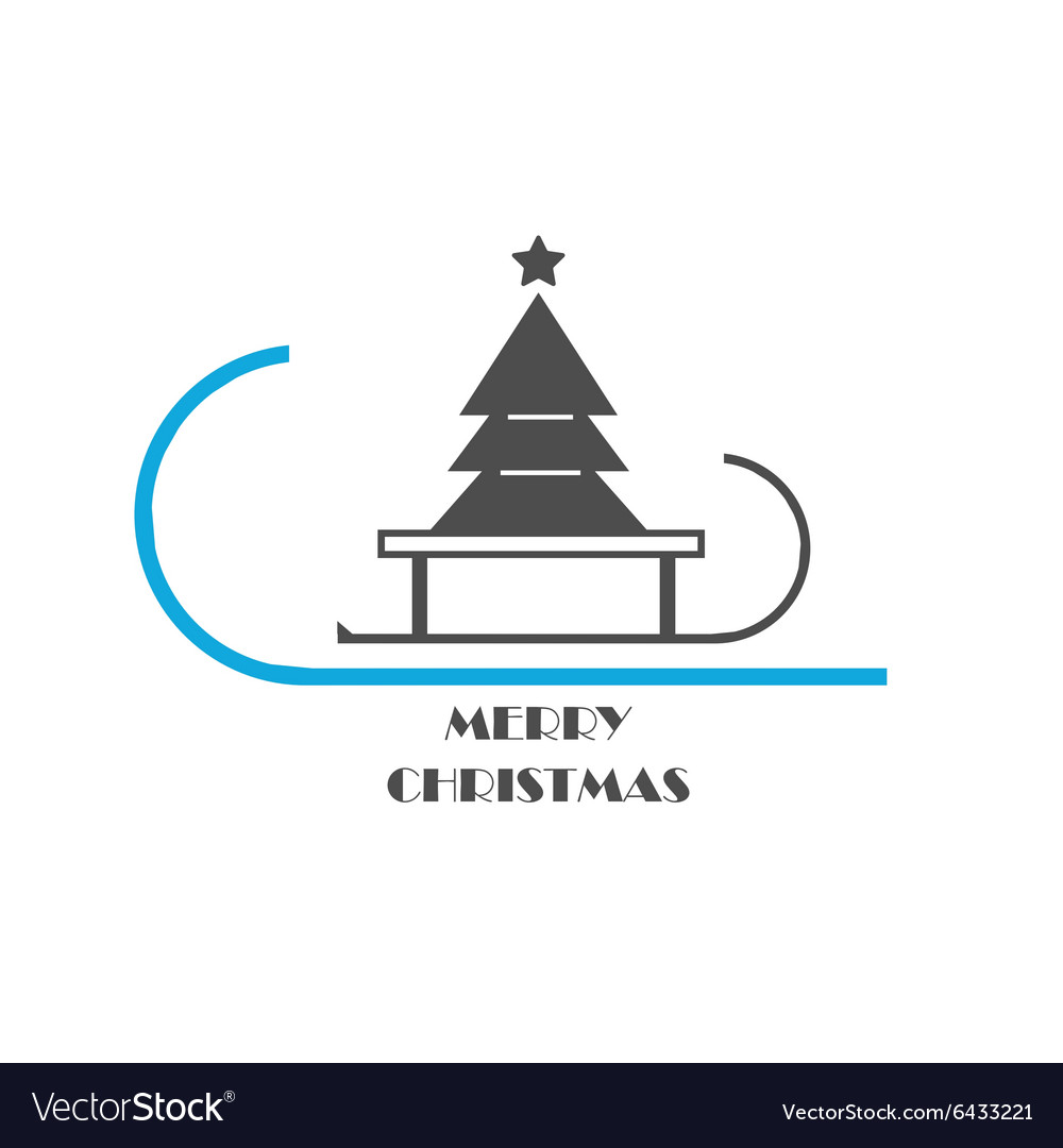 Christmas tree on a sled Royalty Free Vector Image