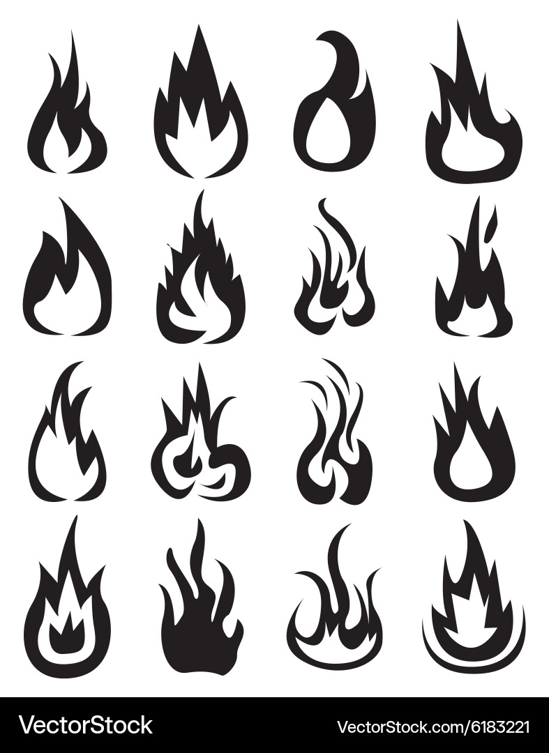 Fire icons set Royalty Free Vector Image - VectorStock