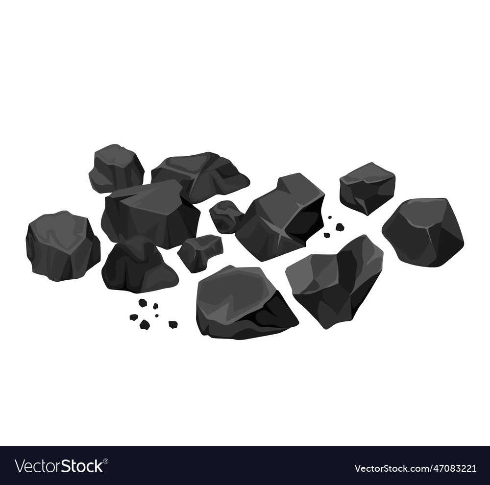 Heap of energy coal isolated cartoon icon Vector Image