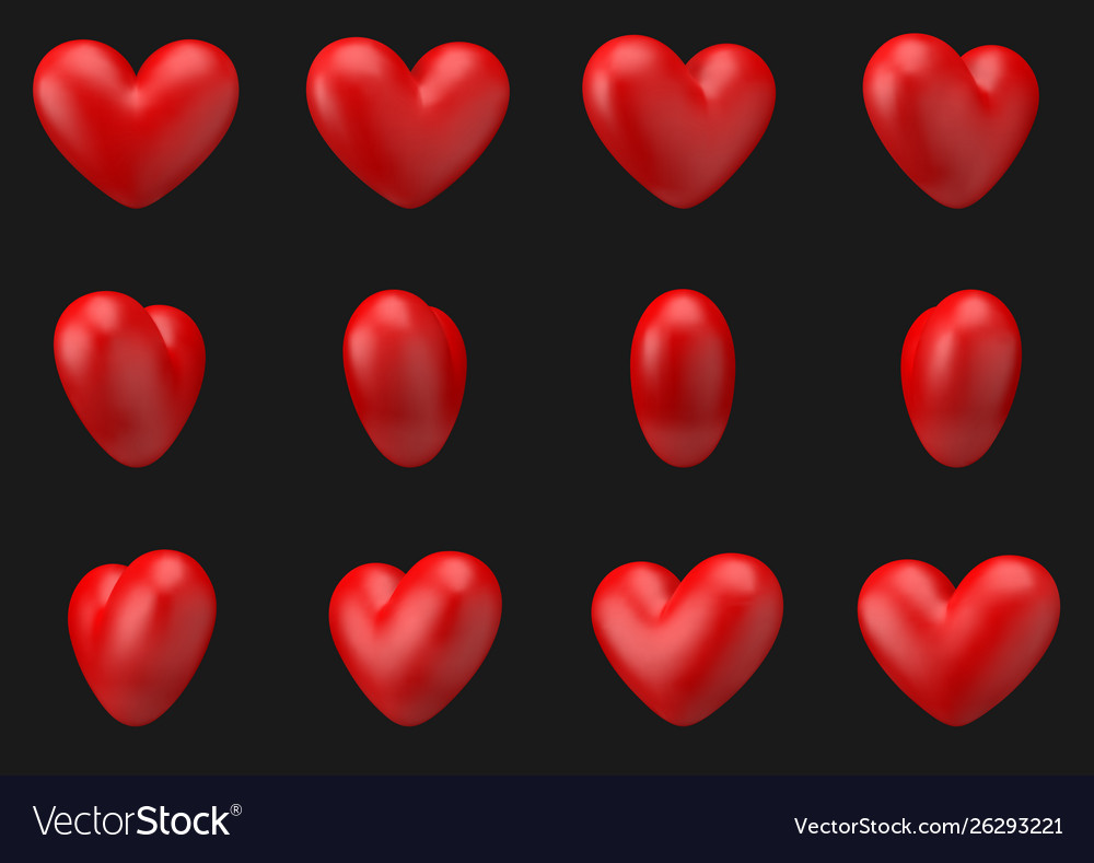 Download Heart 3d Animation Rotate Around Itself 12 Frame Vector Image