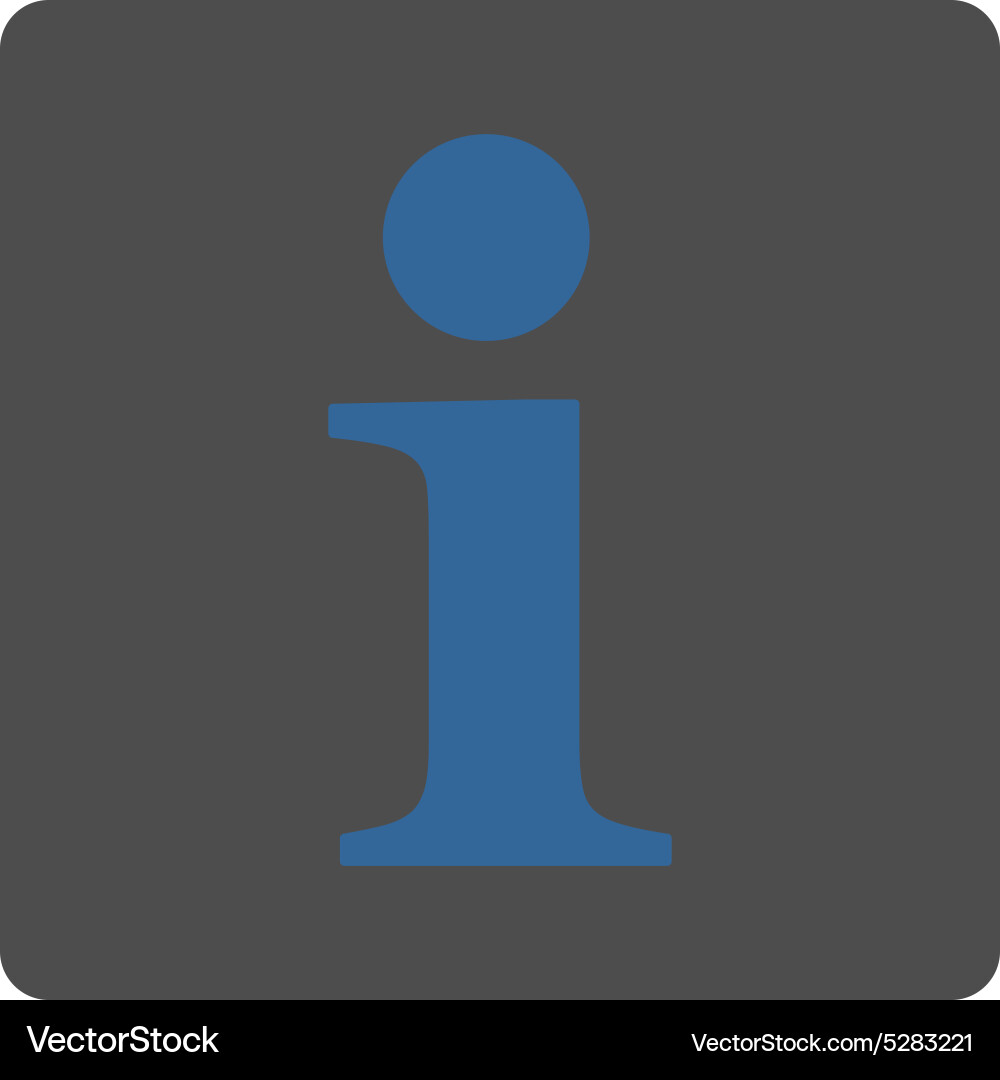 Info flat cobalt and gray colors rounded button Vector Image