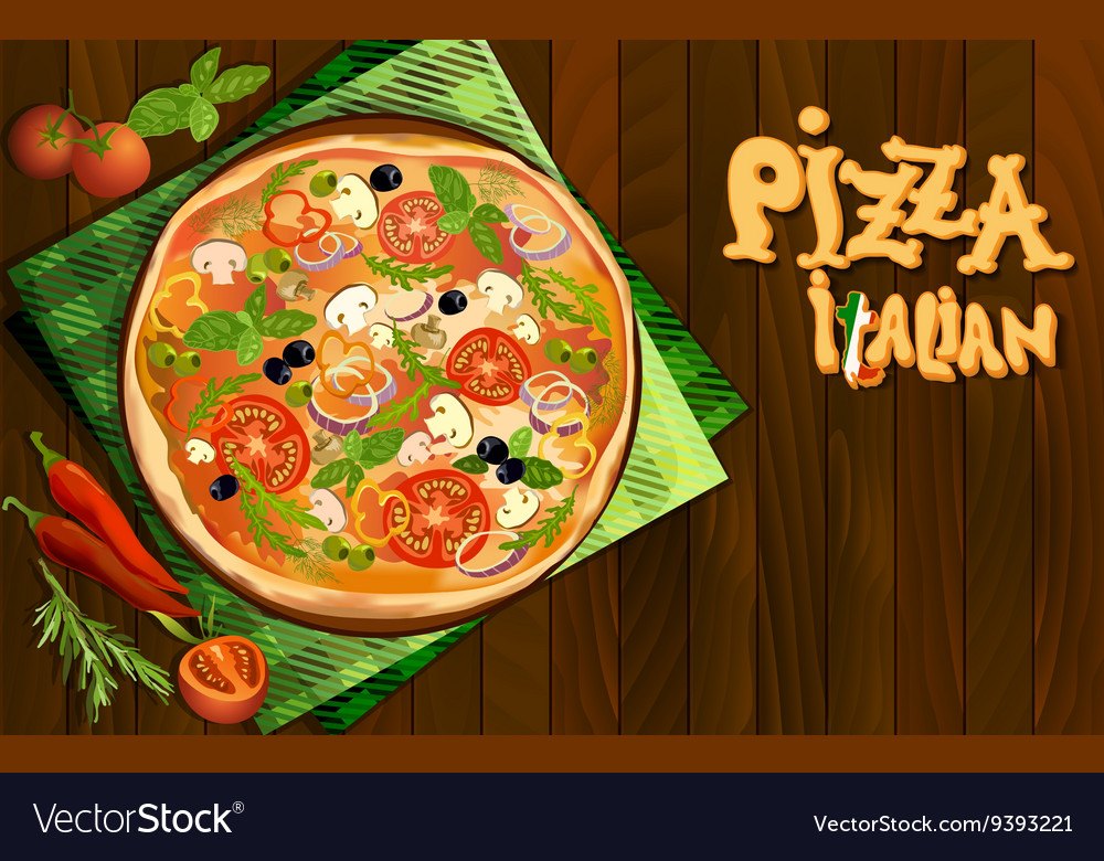 Pizza italian background Royalty Free Vector Image