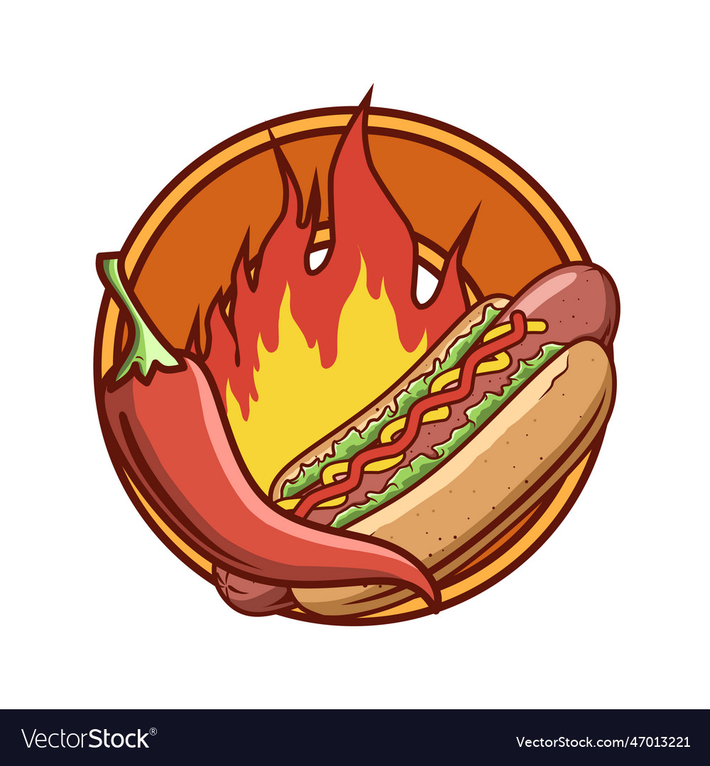 Spicy Hot Dog Logo Royalty Free Vector Image VectorStock spicy-hot-dog-logo-royalty-free-vector-image-vectorstock