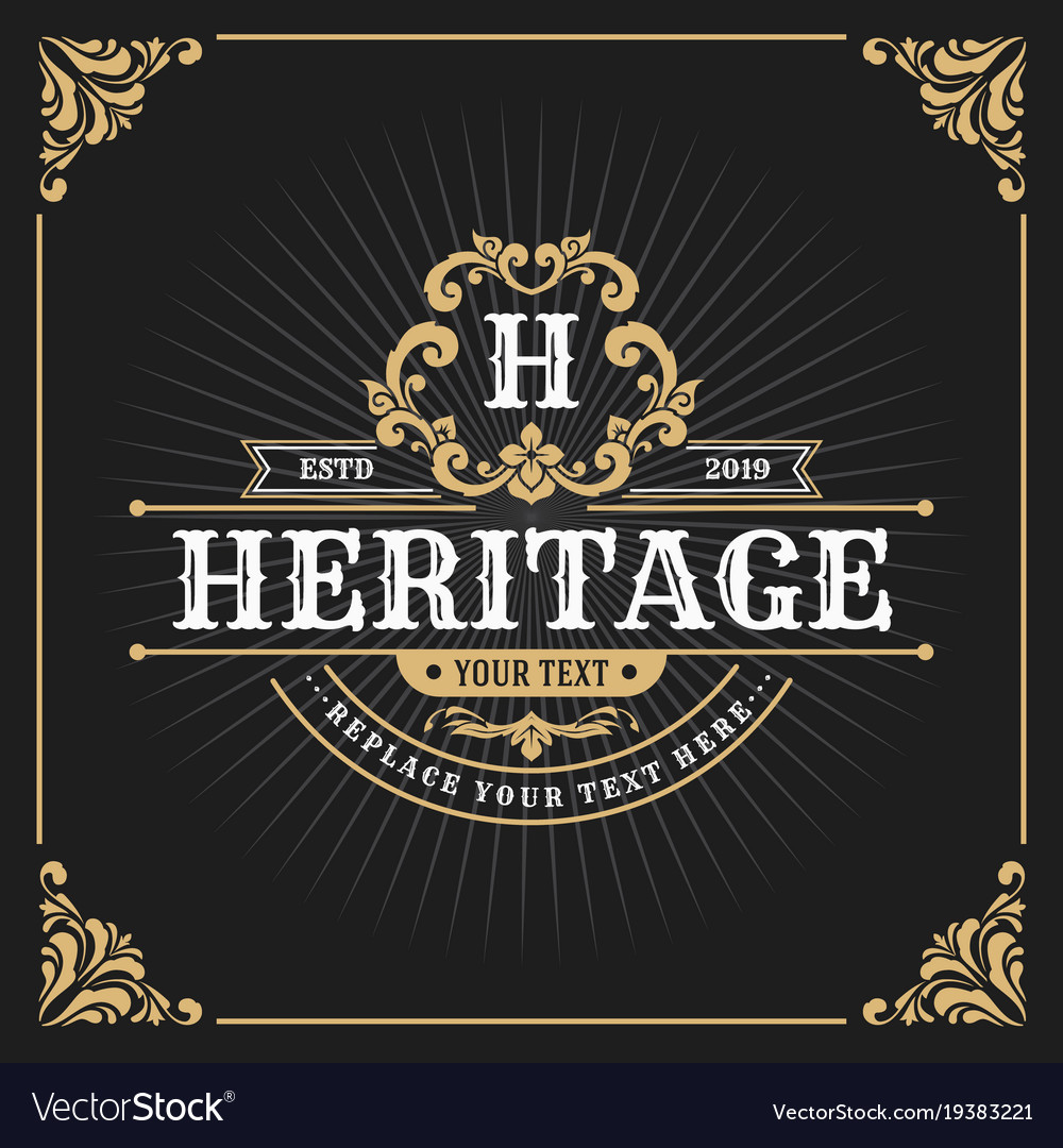 vintage luxury monogram banner