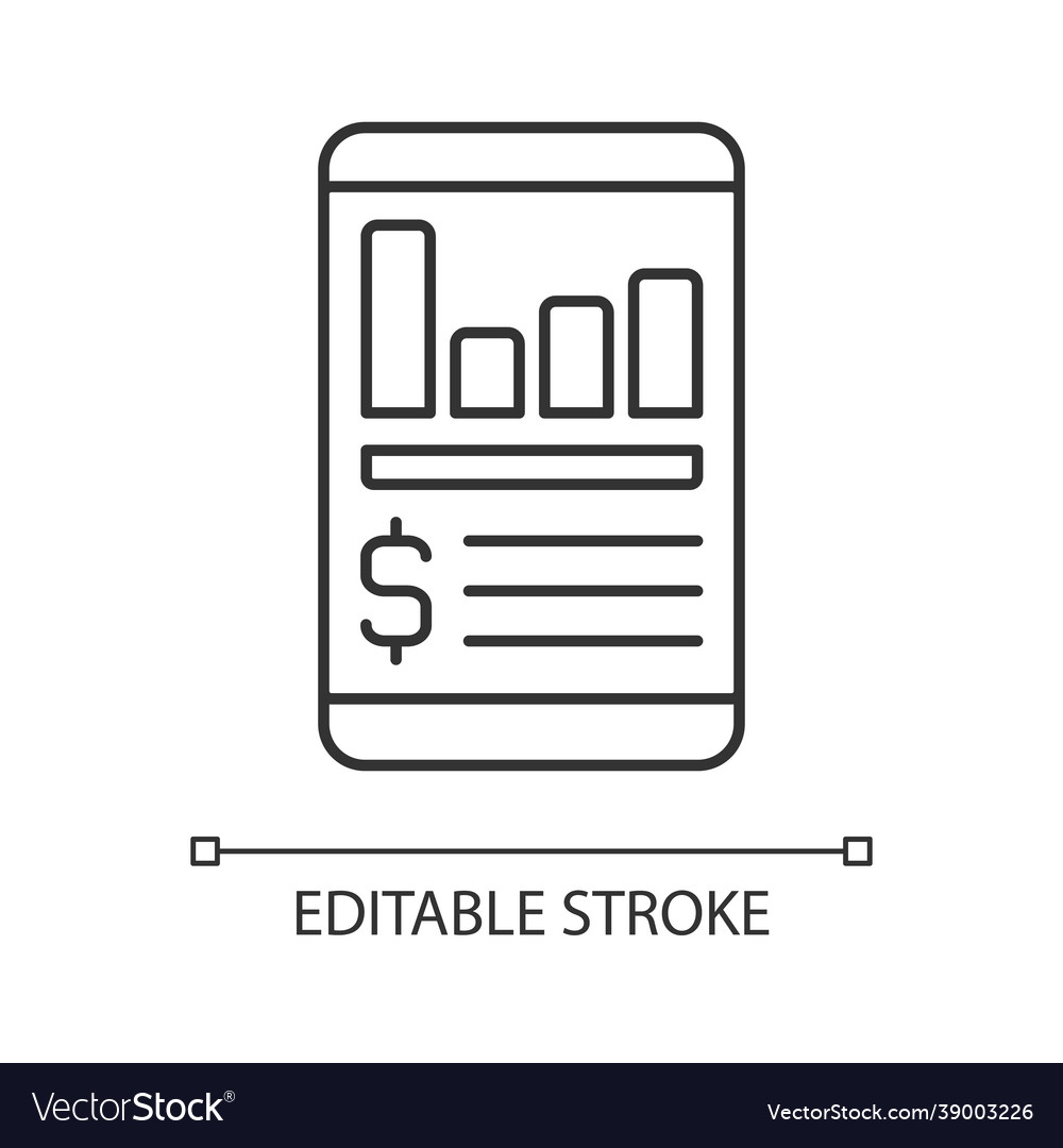 Expense tracker app linear icon Royalty Free Vector Image