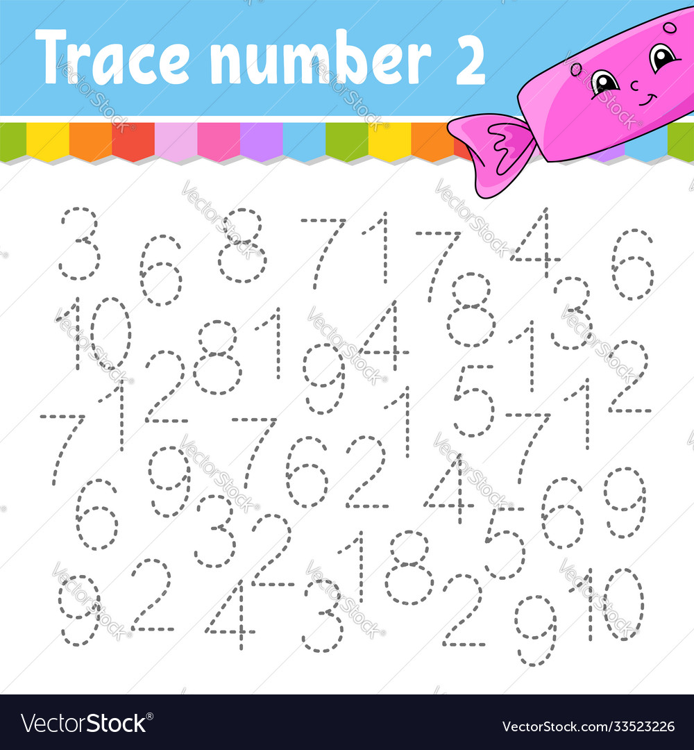 Trace number handwriting practice learning