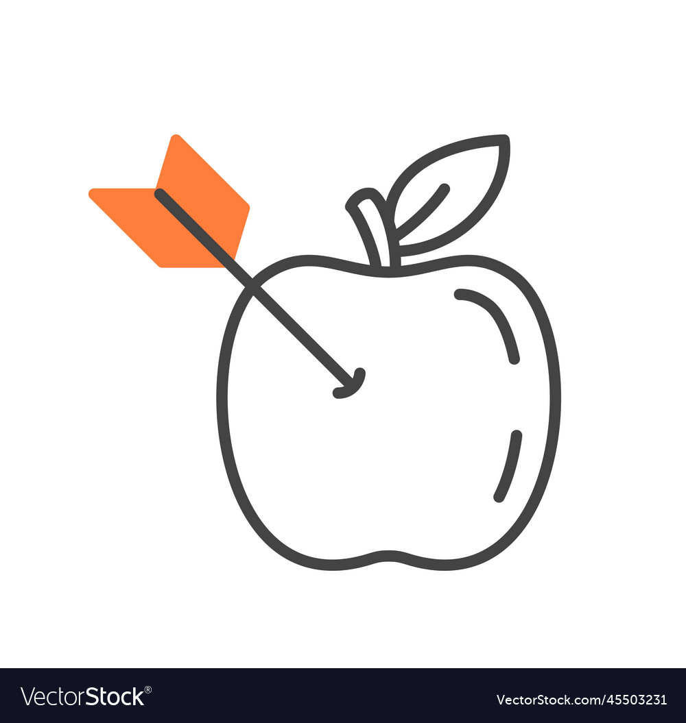 Apple with arrow icon Royalty Free Vector Image