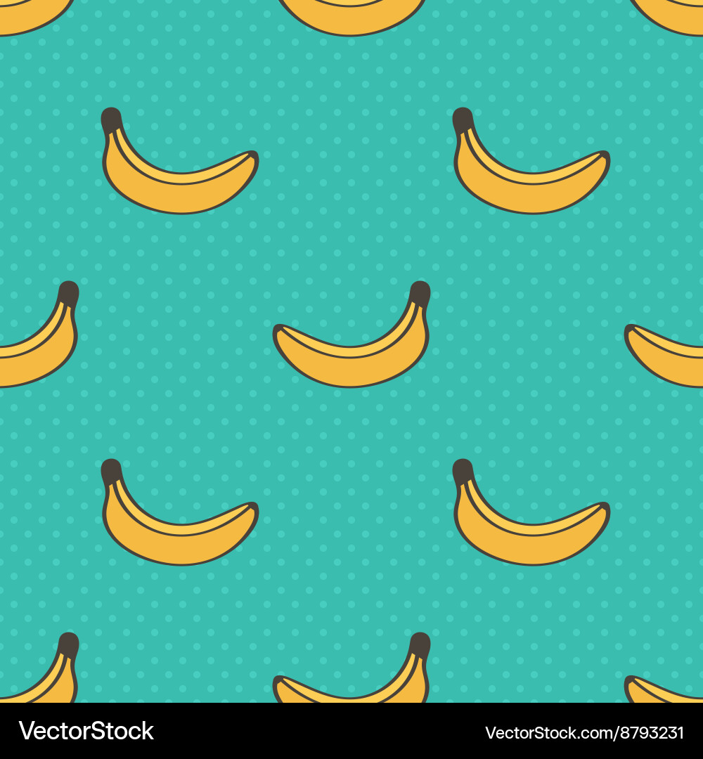 Doodle banana seamless pattern background Vector Image