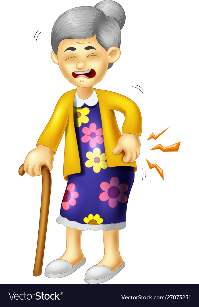 Old grandma with wood stick cartoon Royalty Free Vector Old grandma with wood stick cartoon Royalty Free Vector
