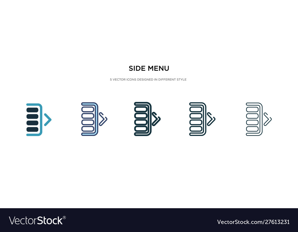 Side menu icon in different style two colored Vector Image