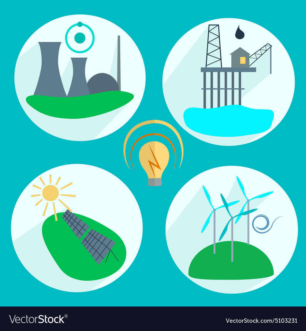 Types of energy production Royalty Free Vector Image