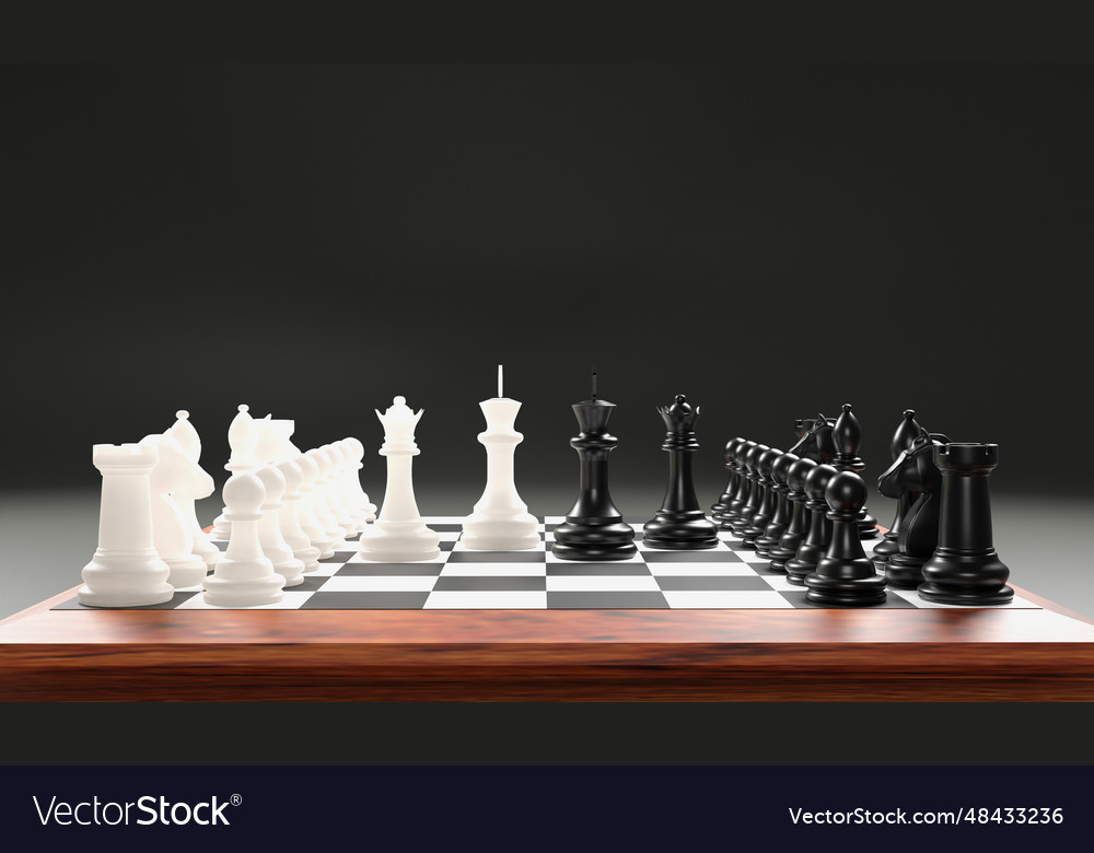 Dark Chess Board 3D Background - Graphics