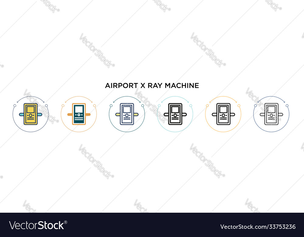 Airport x ray machine icon in filled thin line