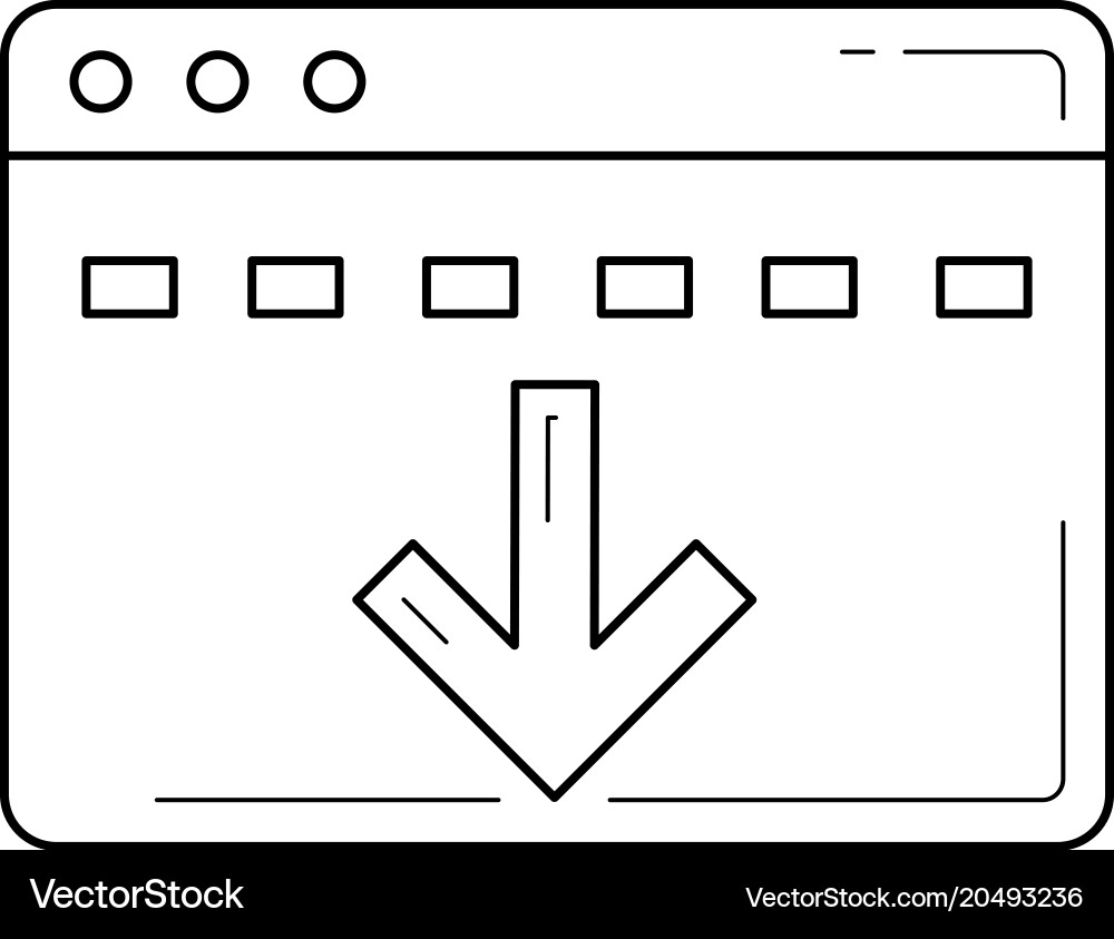 Batch download line icon Royalty Free Vector Image