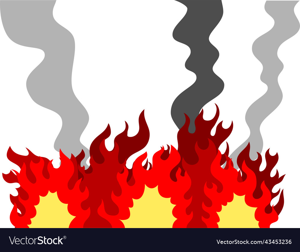 Big fires that burns all over with burnt smell Vector Image