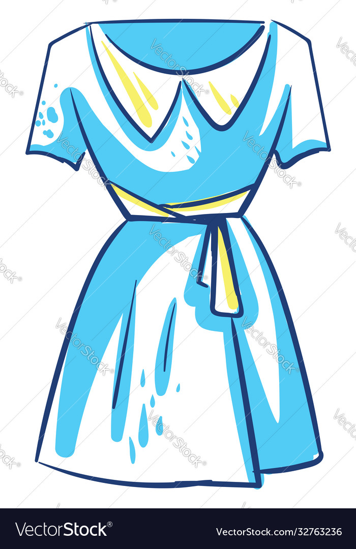 white and blue short dress