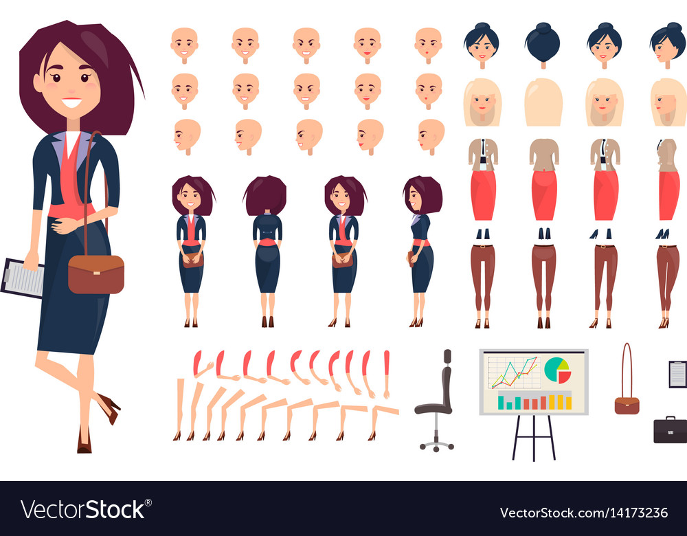 Businesswoman constructor isolated