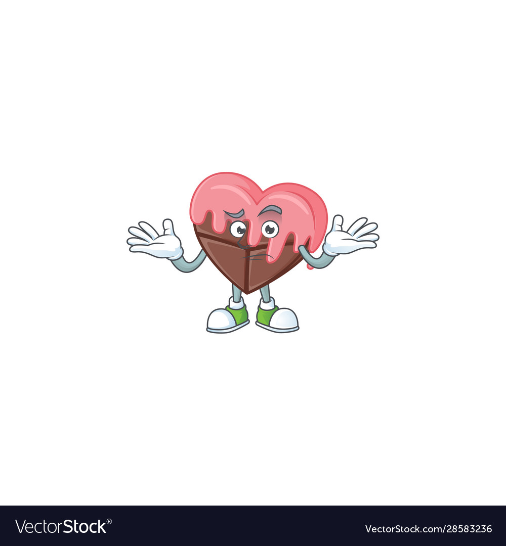 Cool grinning love chocolate with pink mascot