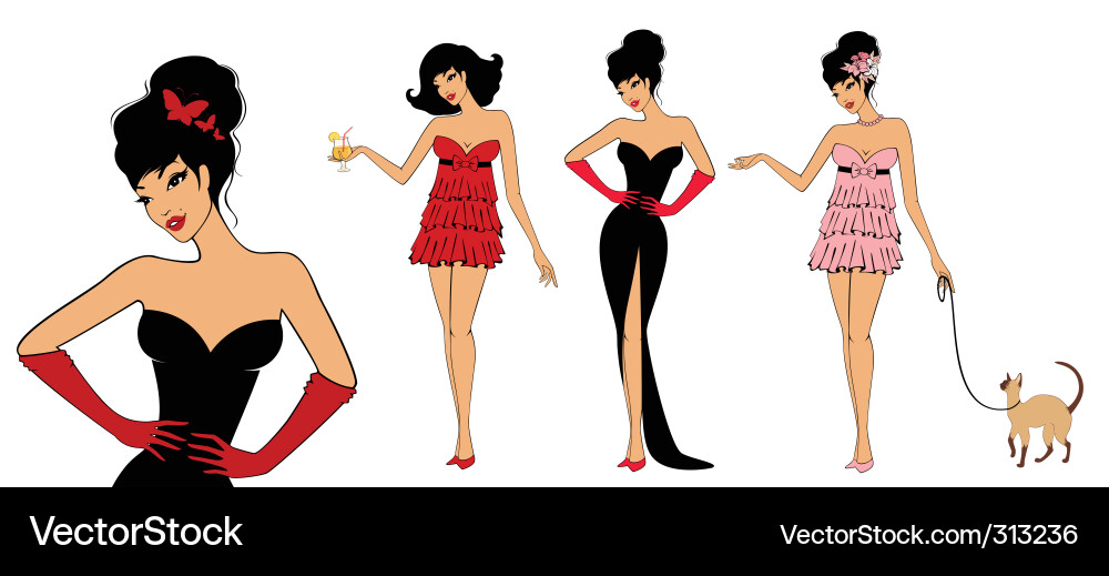 Fashion models Royalty Free Vector Image - VectorStock